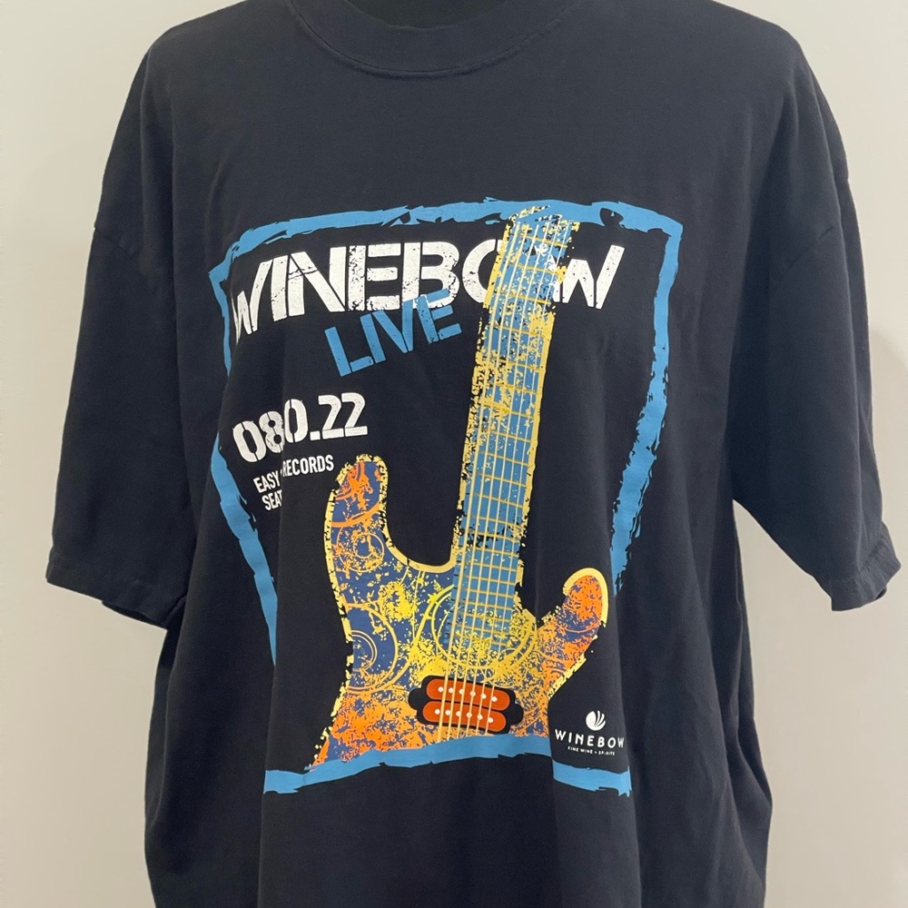 Comfort Colors XL Winebow Live 2022 Black Graphic T-Shirt with Guitar Design 559 - Picture 2 of 7